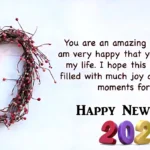 Happy New Year Wishes for Crush ^ You are an amazing person and I am very happy that you are part of my life. I hope this New Year be filled with much joy and wonderful moments for you. HAPPY NEW YEAR!